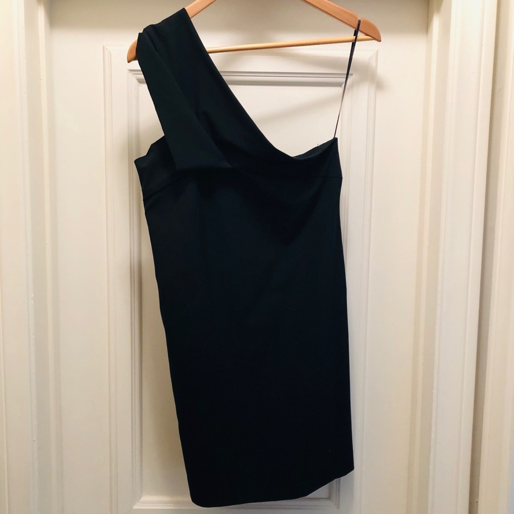 Black Halo One Shoulder Mini Dress